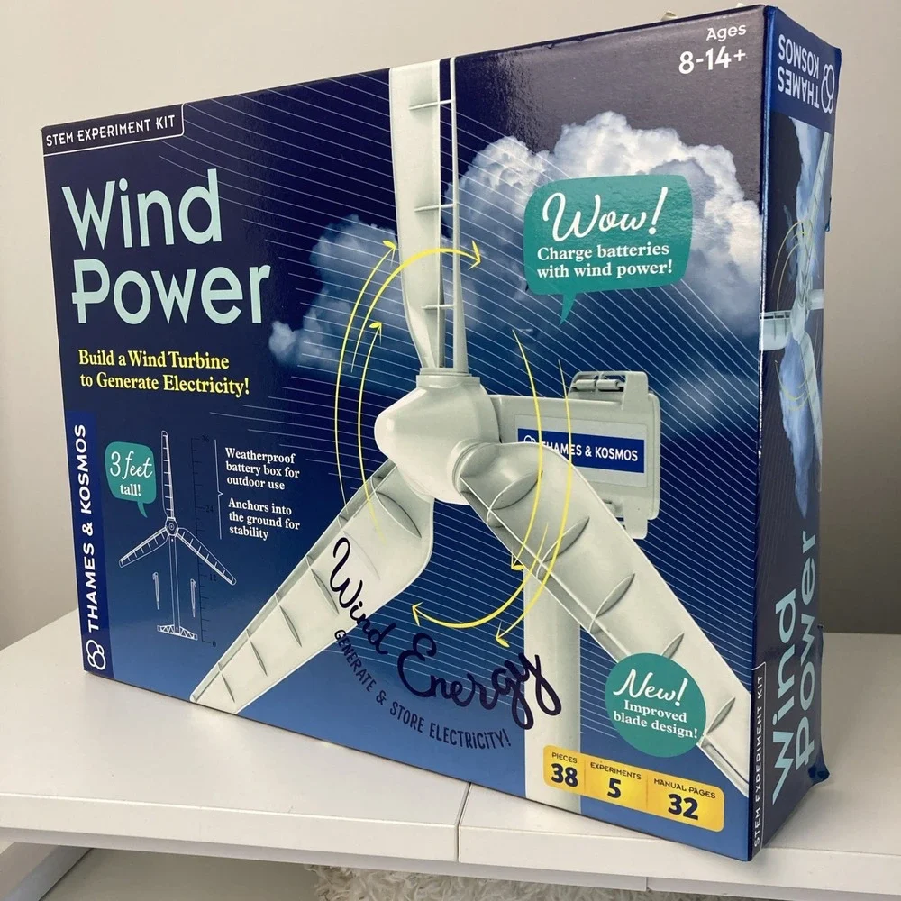 Thames & Kosmos Wind Power V4.0 STEM‎ Experiment Kit | Build a 3ft Wind Turbine